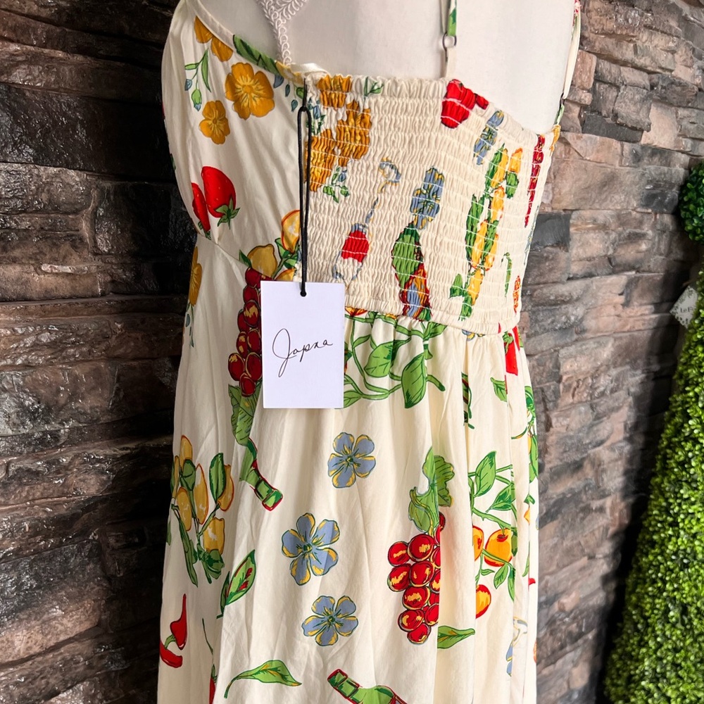 Japna Cream Sundress with Fruit & Floral Print - Picture 6 of 11